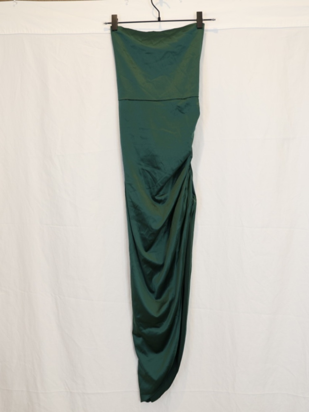 NWT Marthea Emerald Satin Strapless Corset Maxi Dress Small